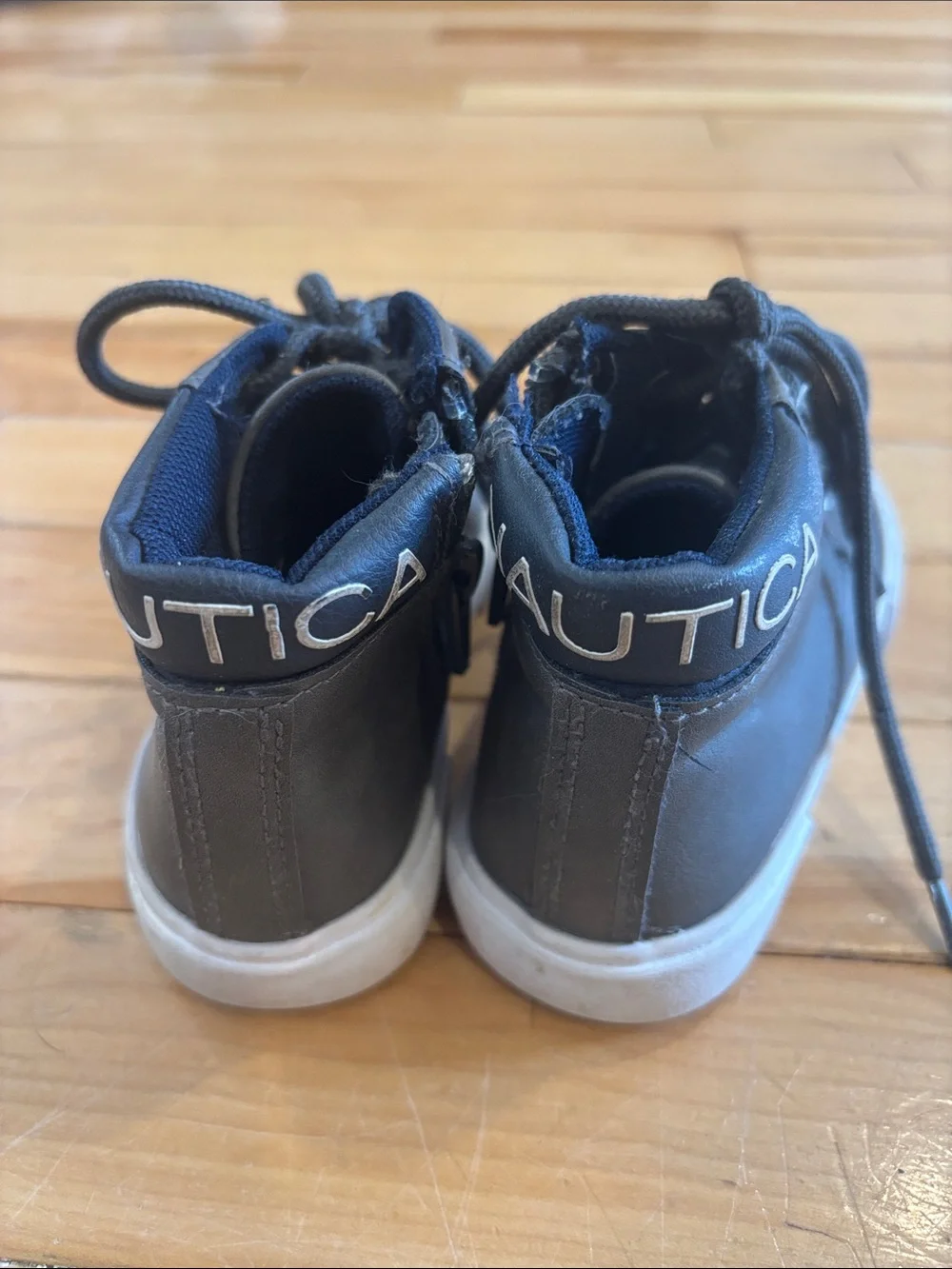 Nautica Kids Gray High-Top Sneakers with White Soles